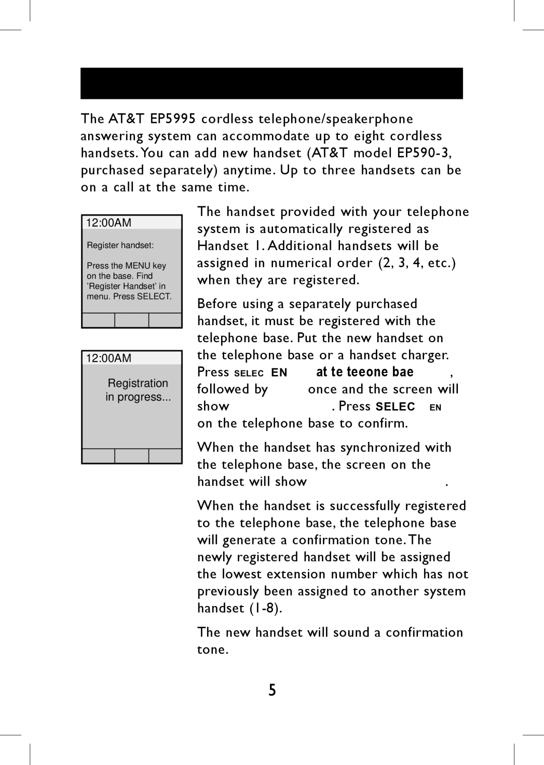 AT&T EP590-3 user manual Adding new handsets, 1200AM 