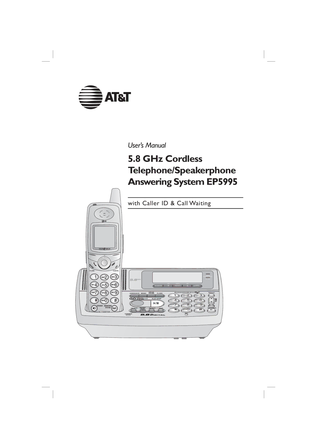 AT&T user manual GHz Cordless Telephone/Speakerphone Answering System EP5995 