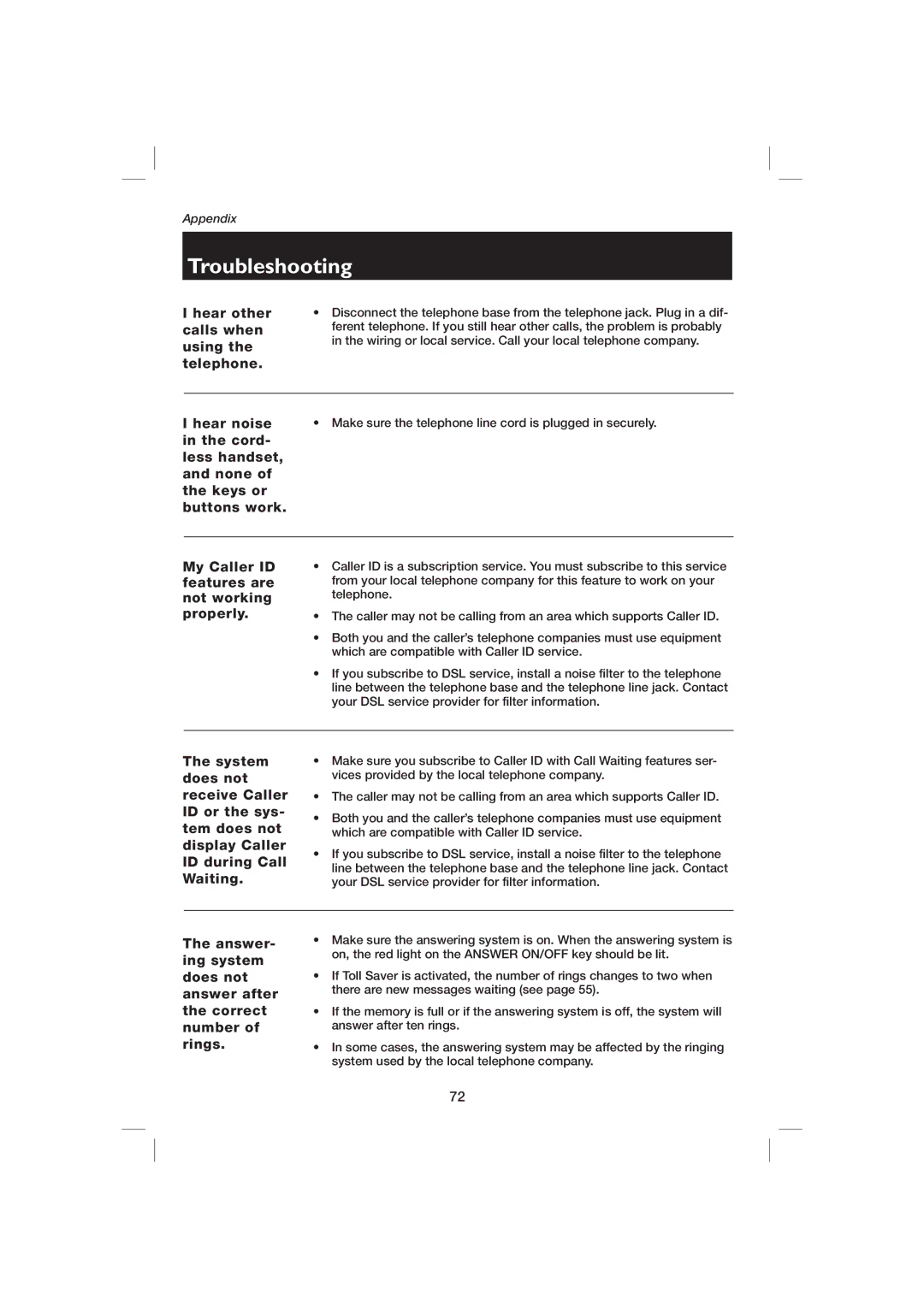 AT&T EP5995 user manual Hear noise 