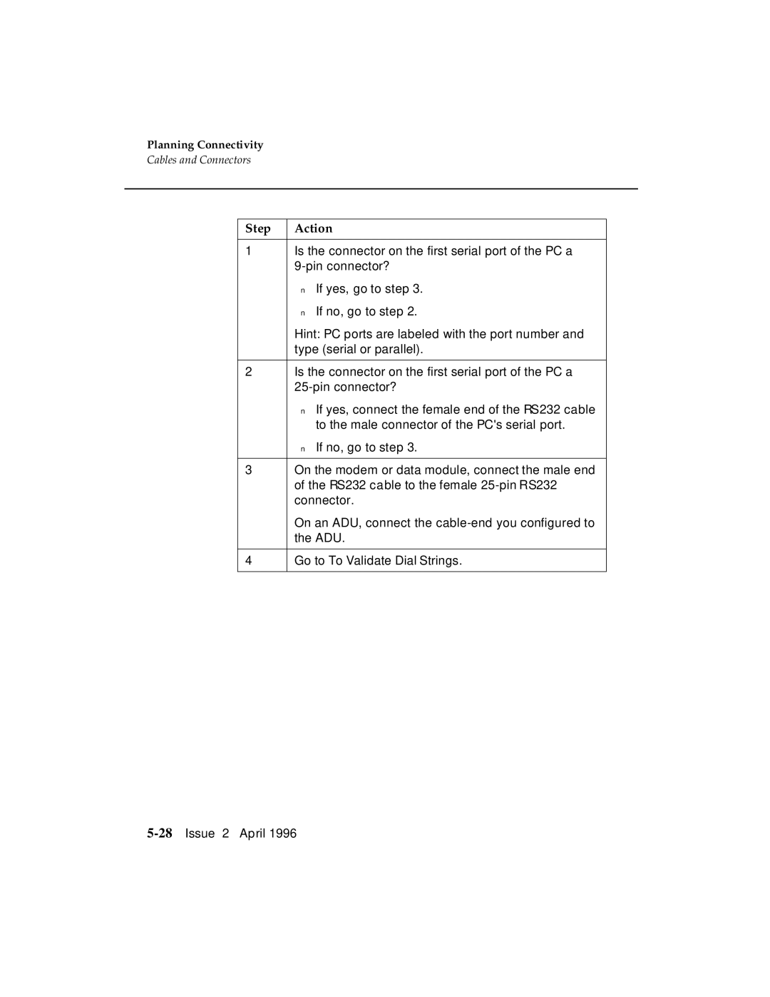 AT&T G3 manual Is the connector on the first serial port of the PC a 