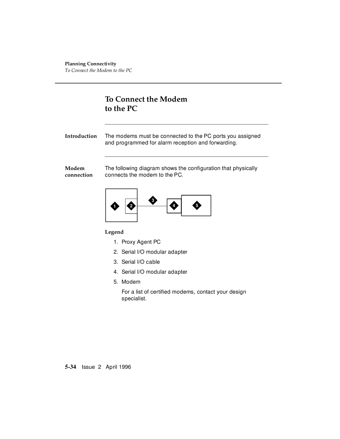 AT&T G3 manual To Connect the Modem to the PC, Connects the modem to the PC 