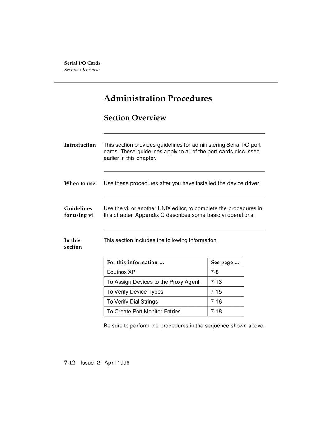 AT&T G3 manual Administration Procedures, Section Overview 