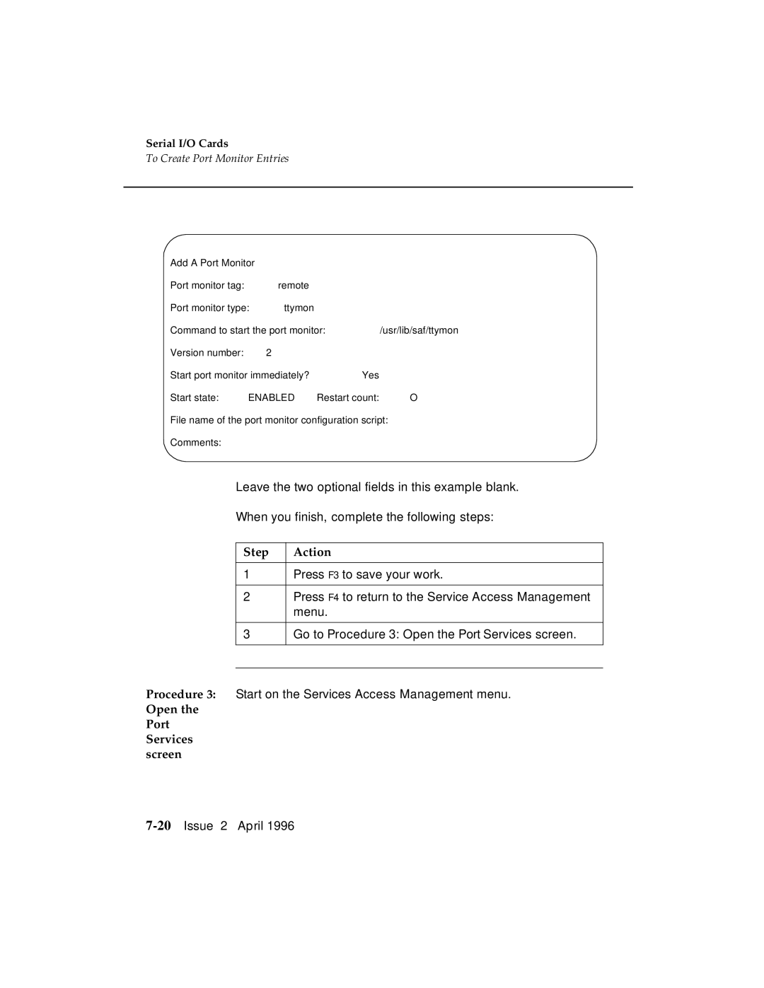 AT&T G3 manual Open the Port Services screen 