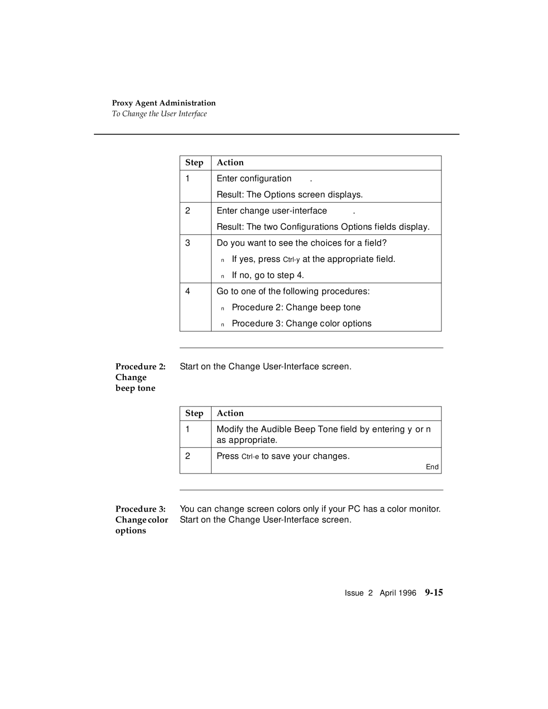 AT&T G3 manual Change beep tone Step Action 