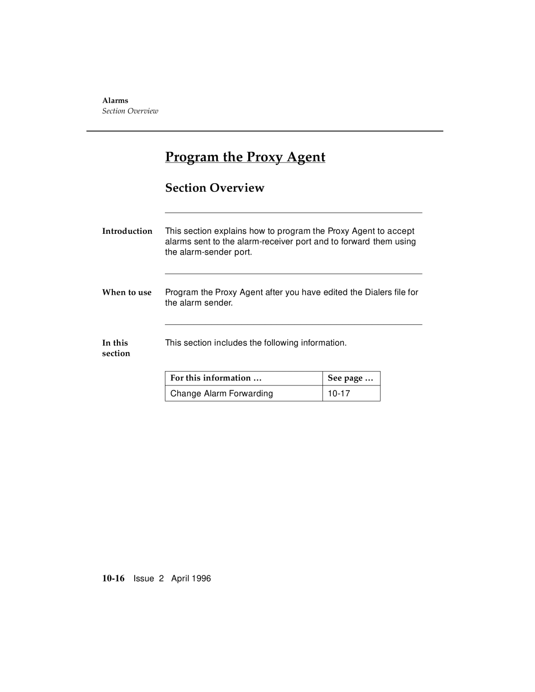 AT&T G3 manual Program the Proxy Agent, Section Overview 