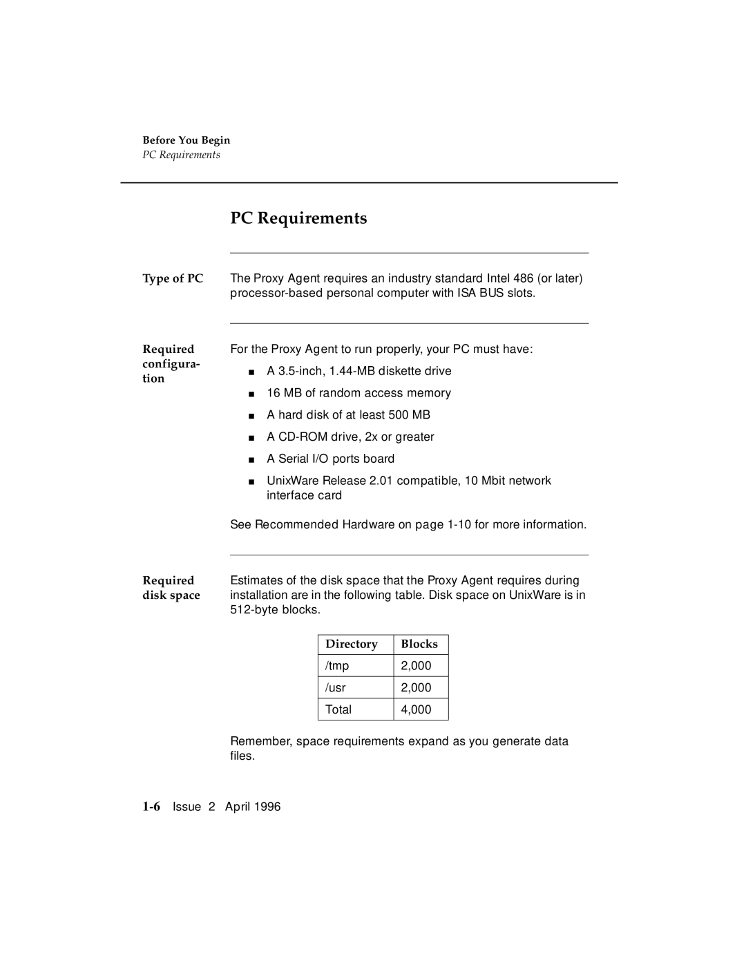 AT&T G3 manual PC Requirements, Configura Tion, Directory Blocks 