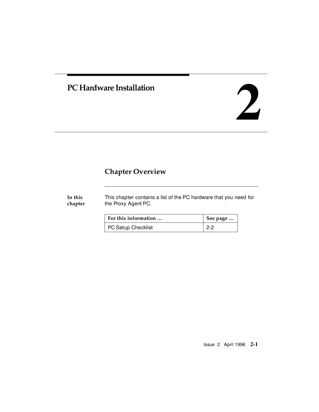 AT&T G3 manual PC Hardware Installation, Chapter Overview 