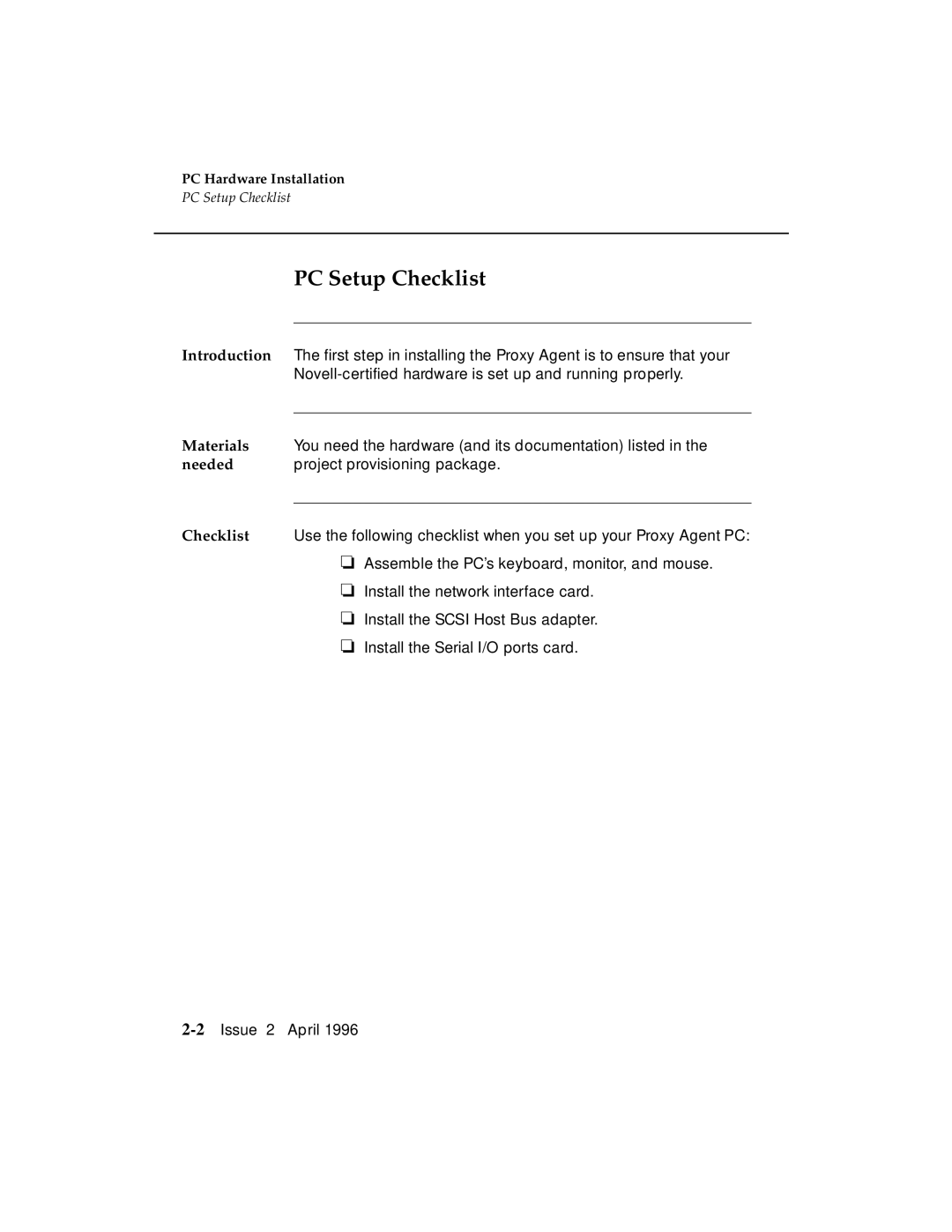 AT&T G3 manual PC Setup Checklist, Materials, Needed 