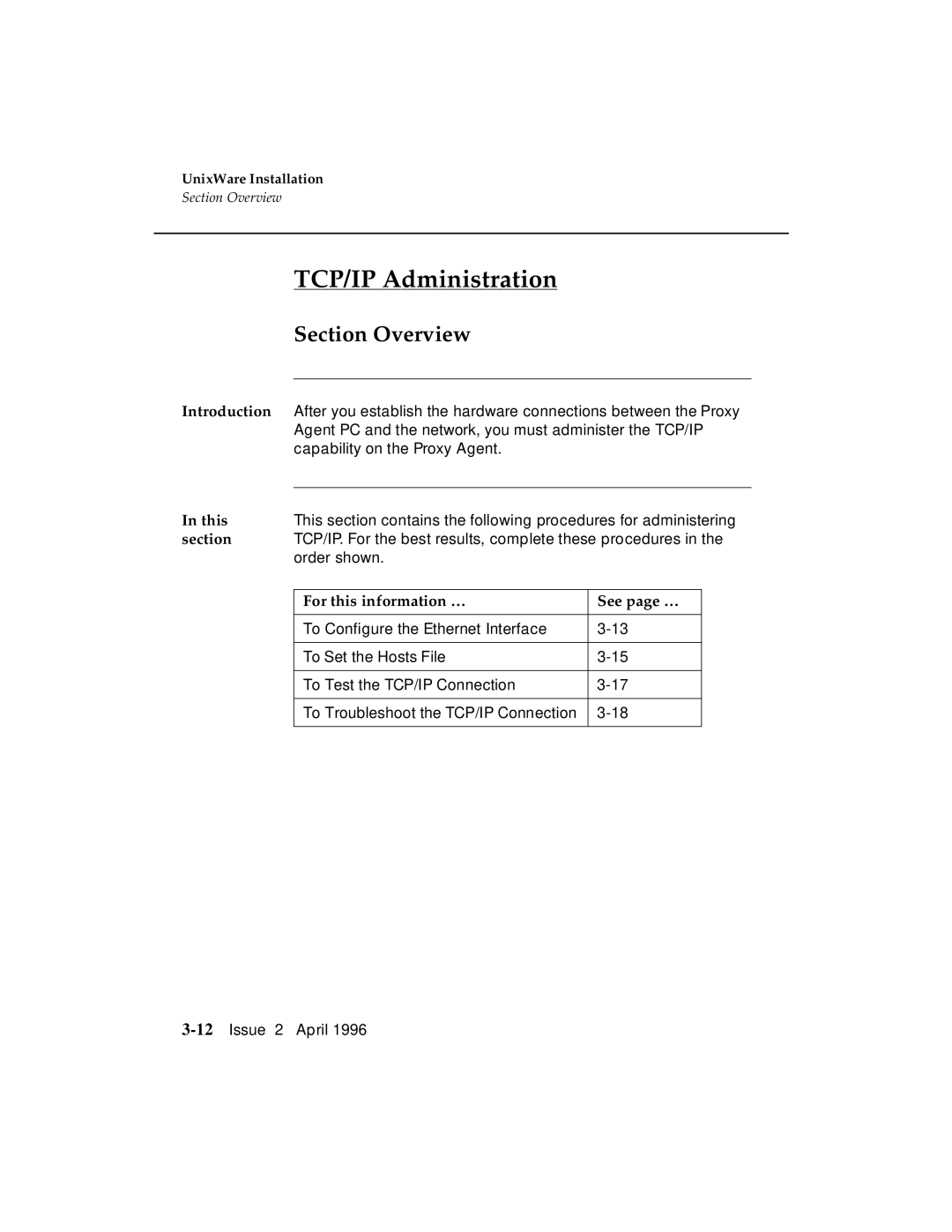 AT&T G3 manual TCP/IP Administration, Section 