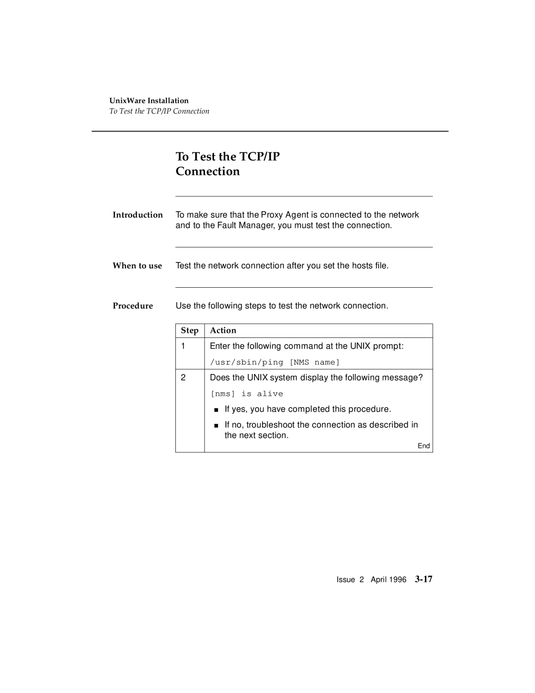 AT&T G3 manual To Test the TCP/IP Connection 