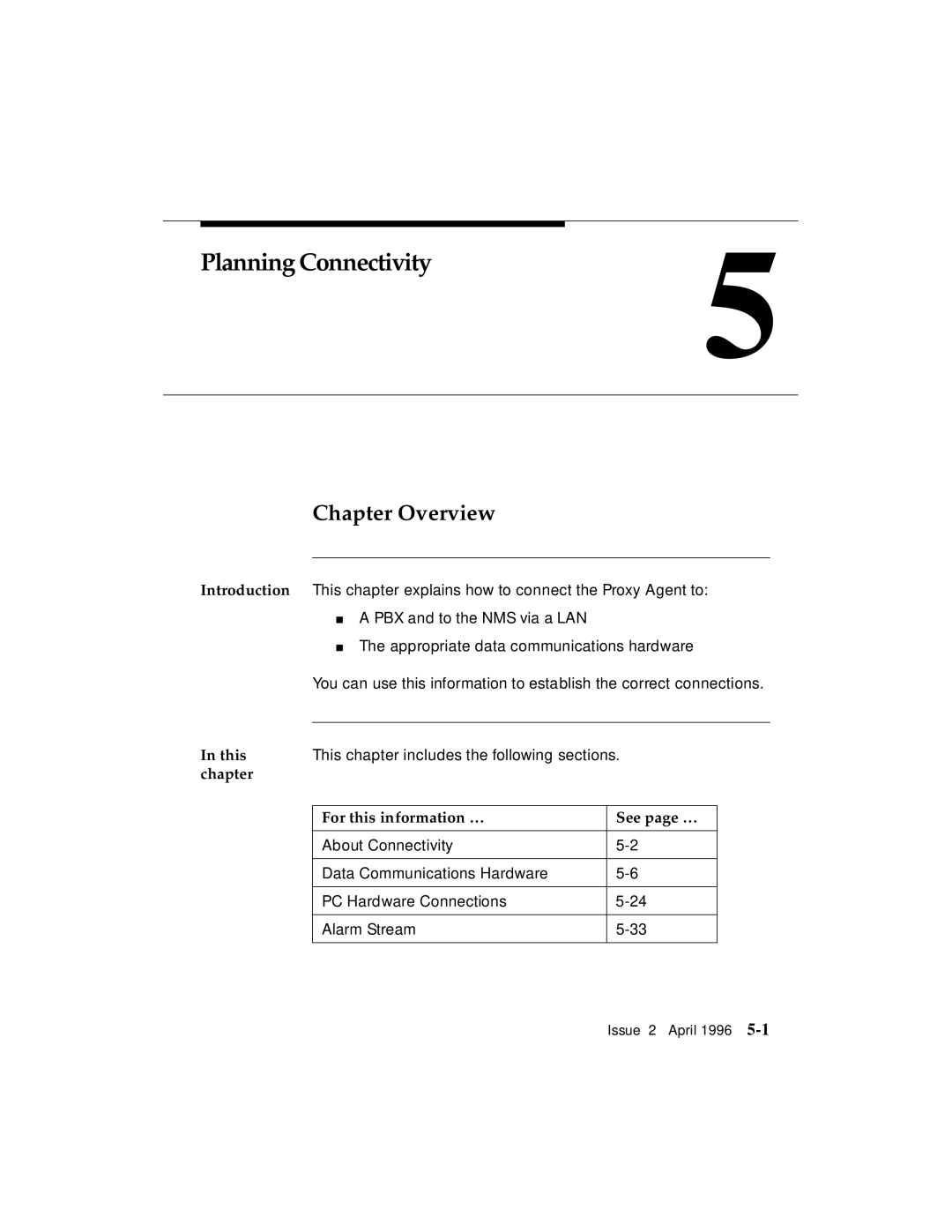 AT&T G3 manual Planning Connectivity, Chapter Overview 