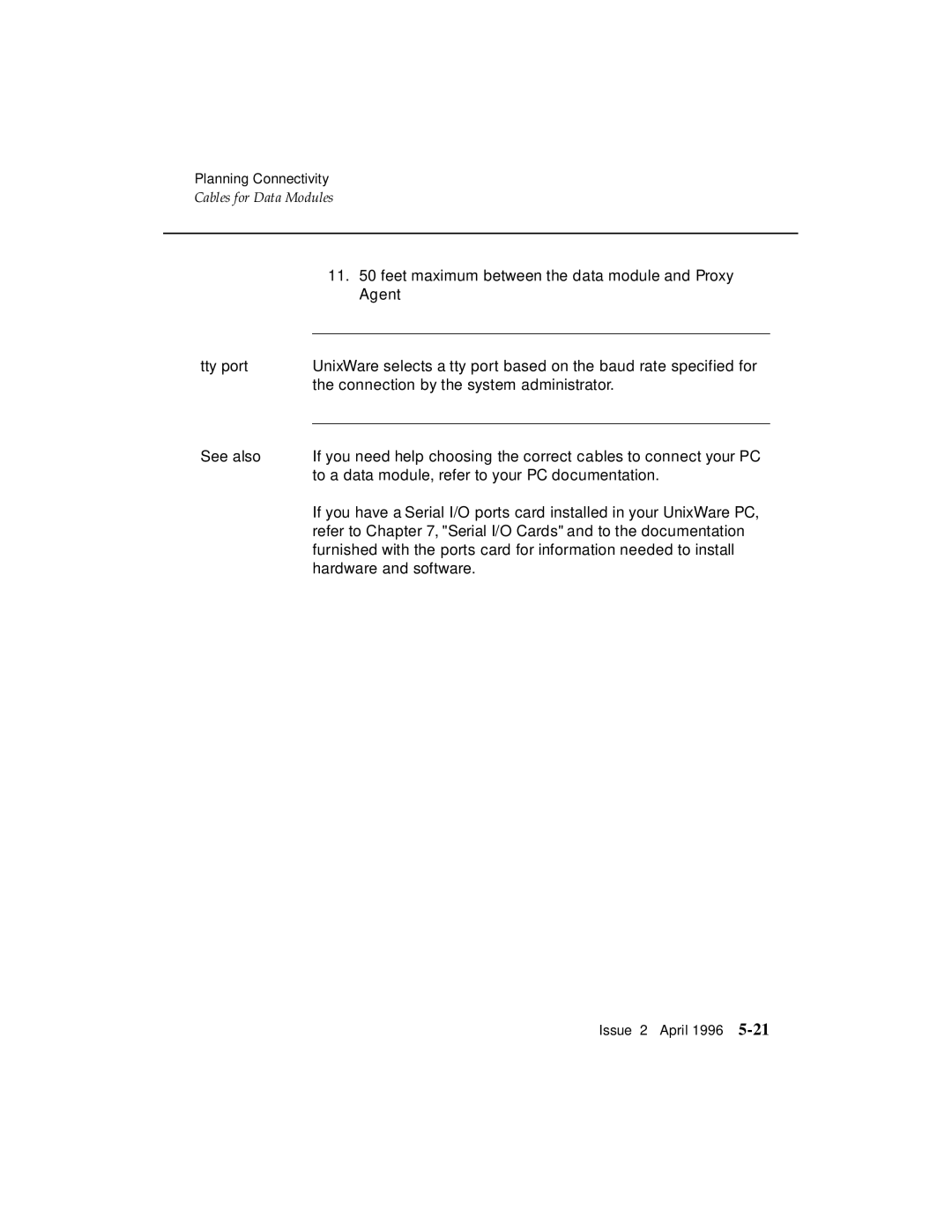 AT&T G3 manual Feet maximum between the data module and Proxy Agent 