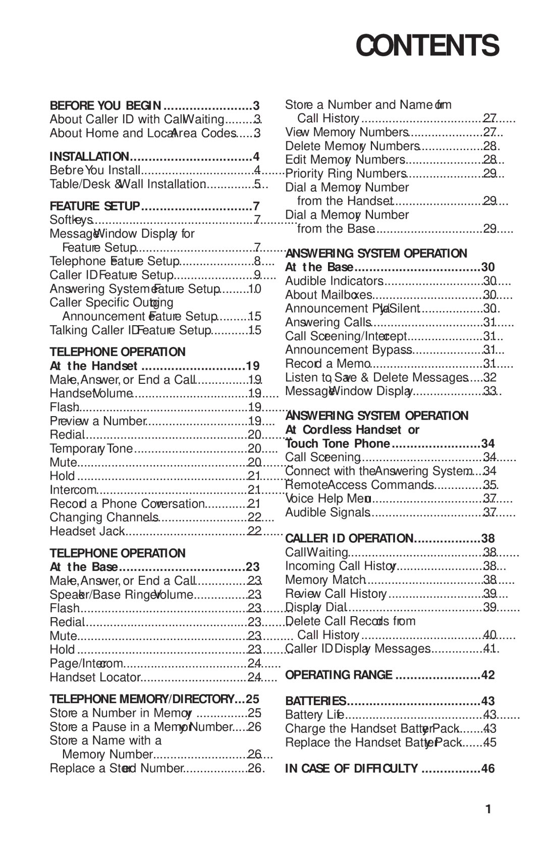 AT&T HS-8270 user manual Contents 