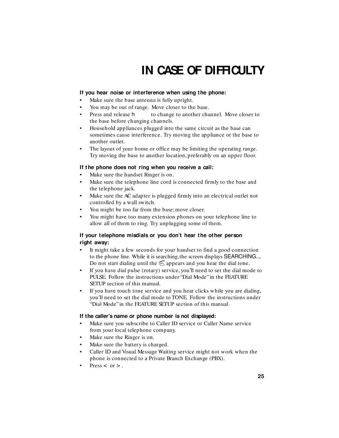 AT&T HS8240 user manual If you hear noise or interference when using the phone 