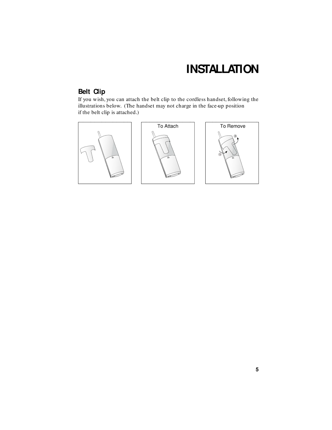 AT&T HS8240 user manual Belt Clip 