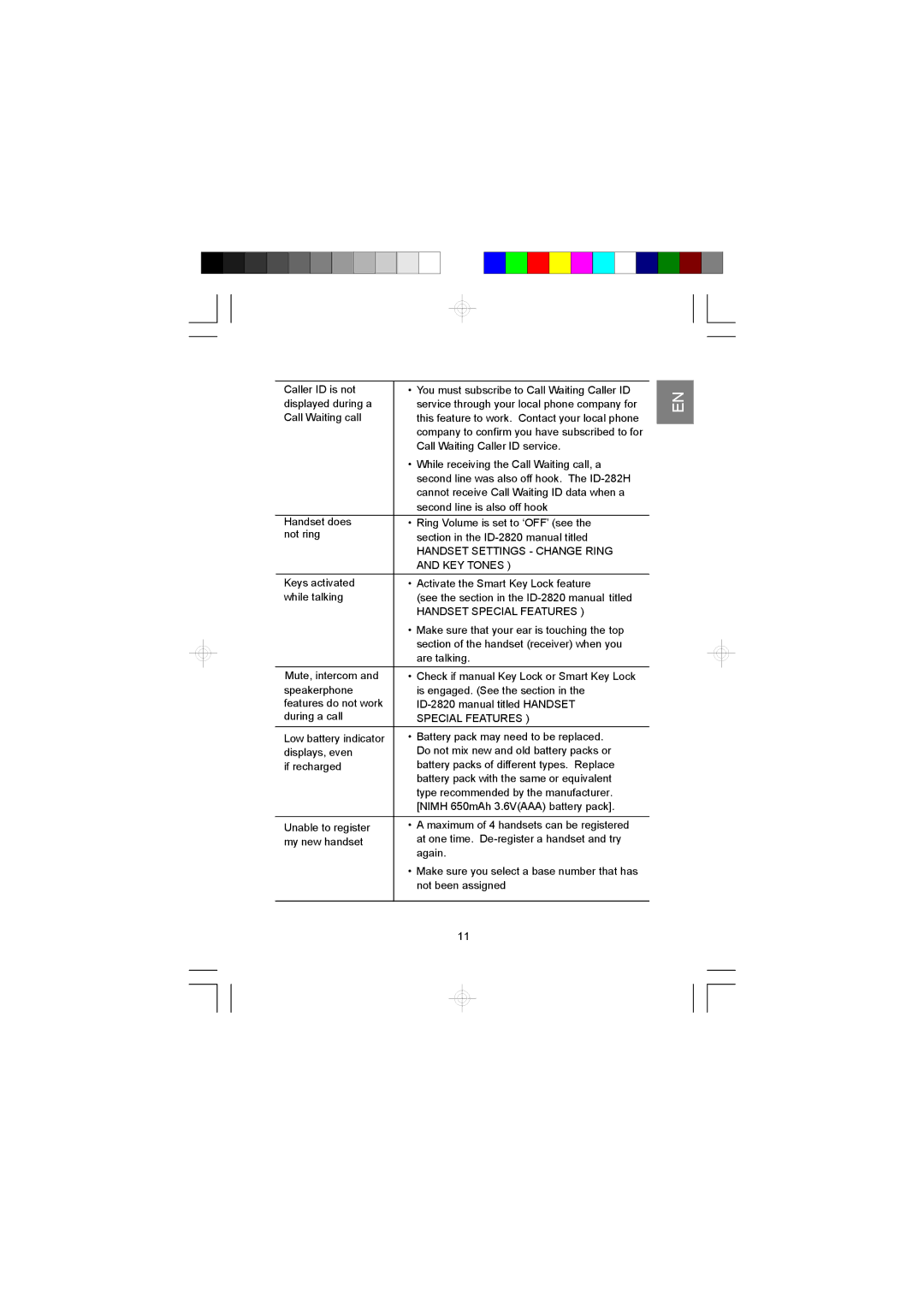 AT&T ID-282H manual Handset Settings Change Ring and KEY Tones 