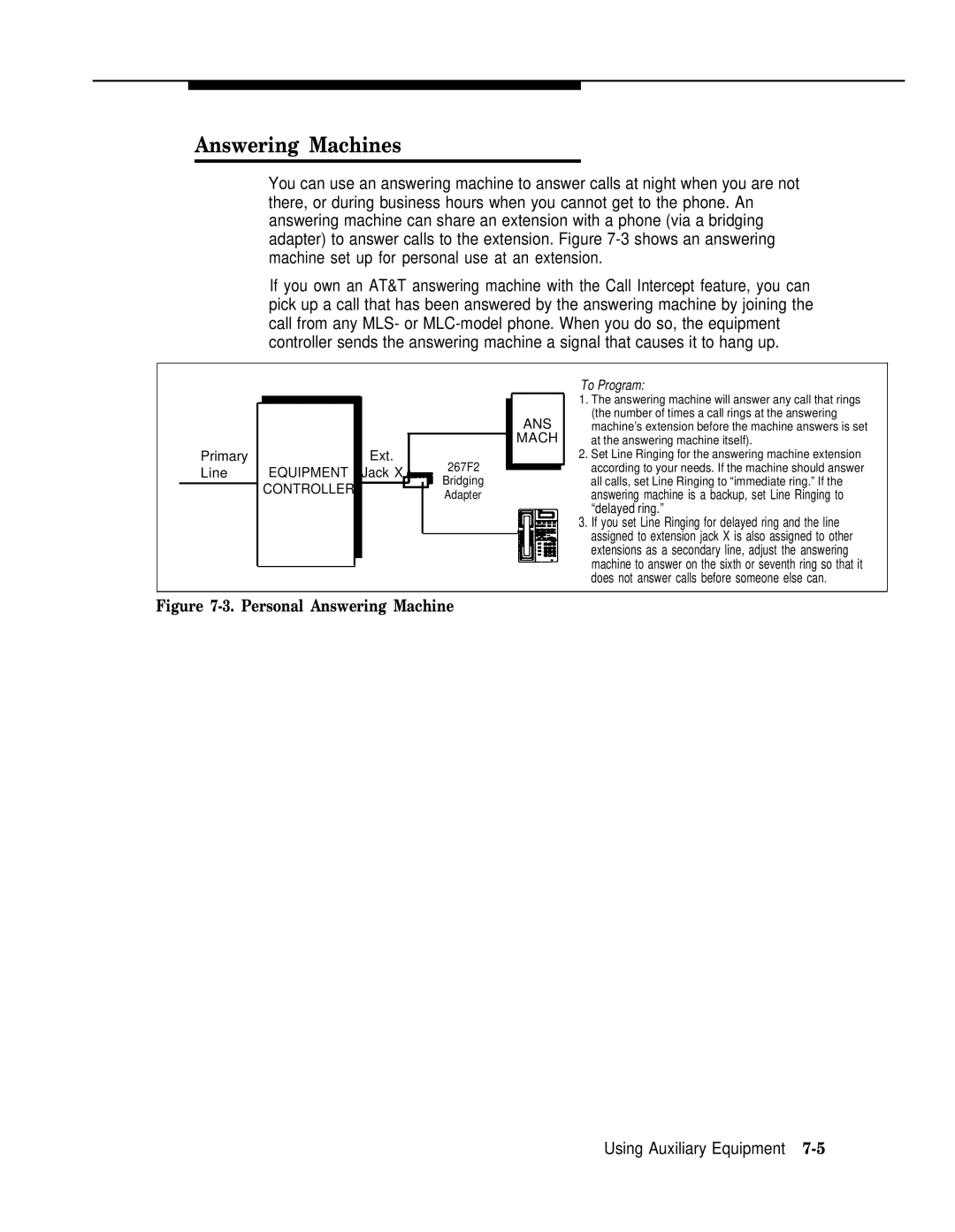 AT&T II manual Answering Machines, Personal Answering Machine 