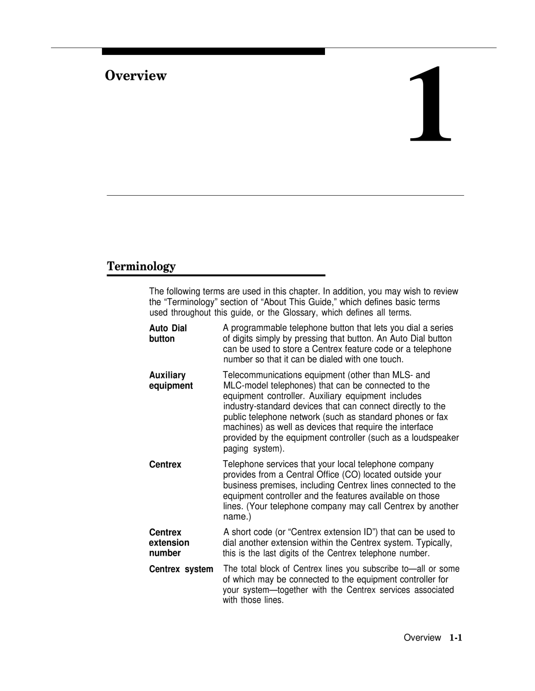 AT&T II manual Terminology 