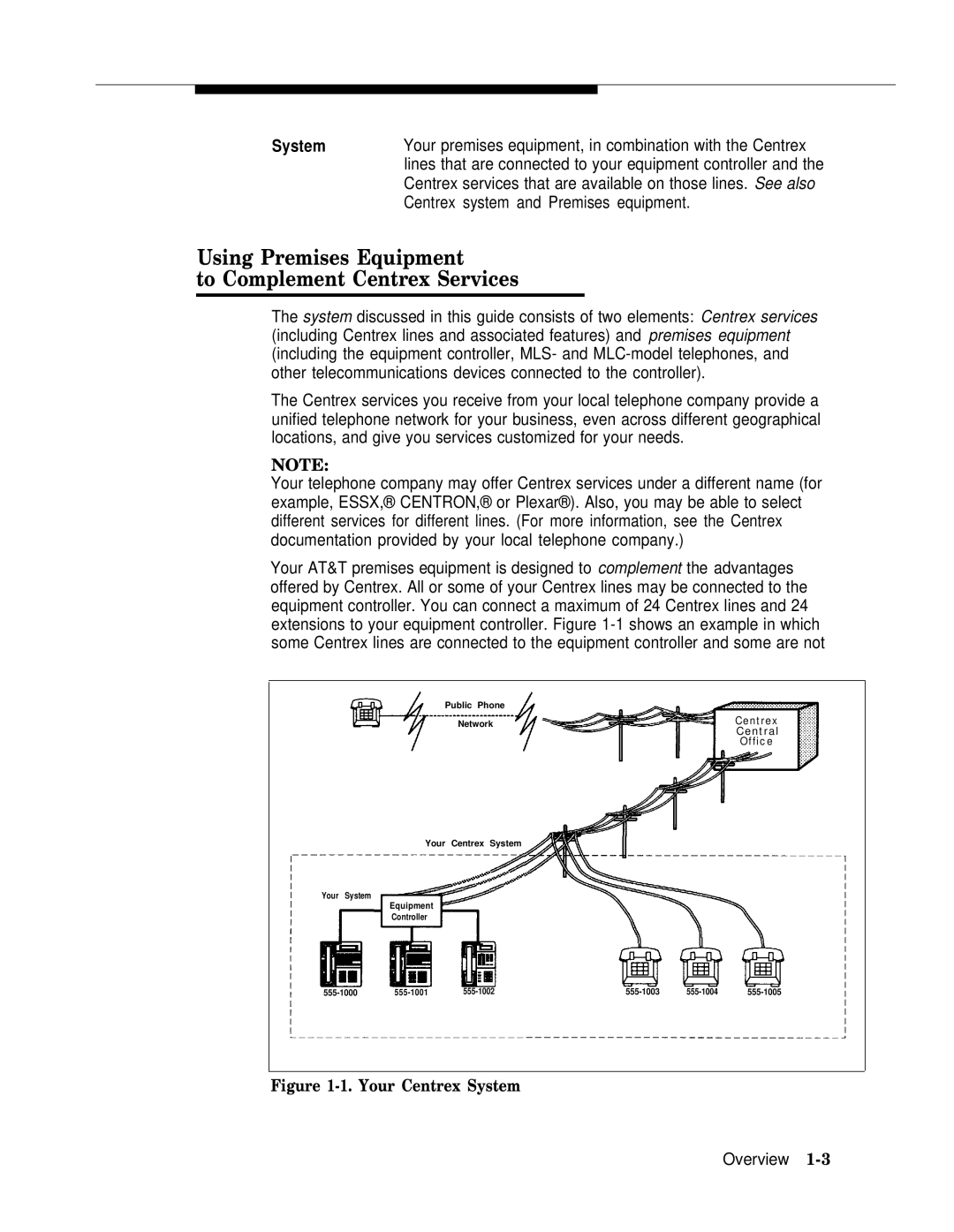 AT&T II manual Using Premises Equipment To Complement Centrex Services, Your Centrex System 