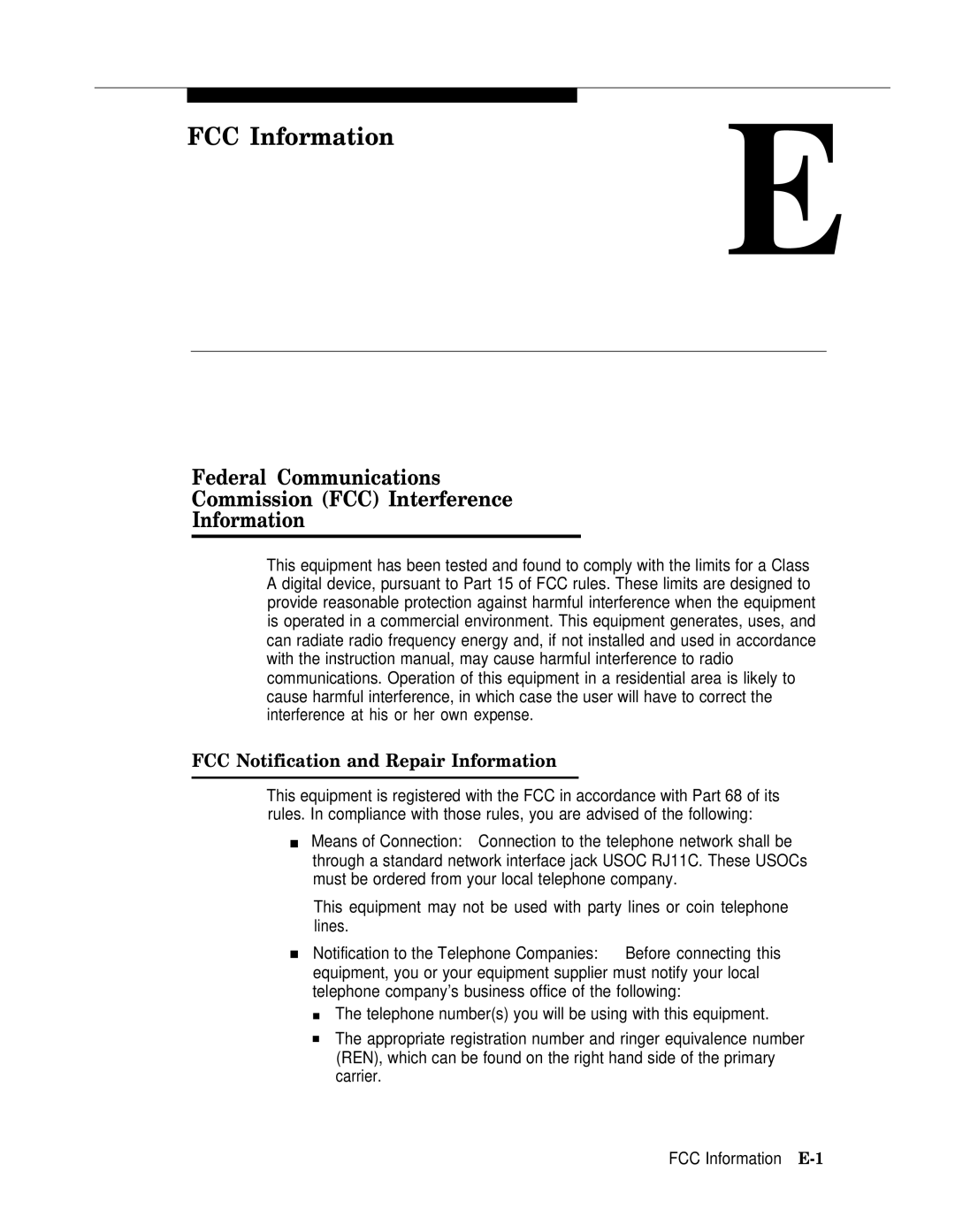 AT&T II manual FCC Information, FCC Notification and Repair Information 