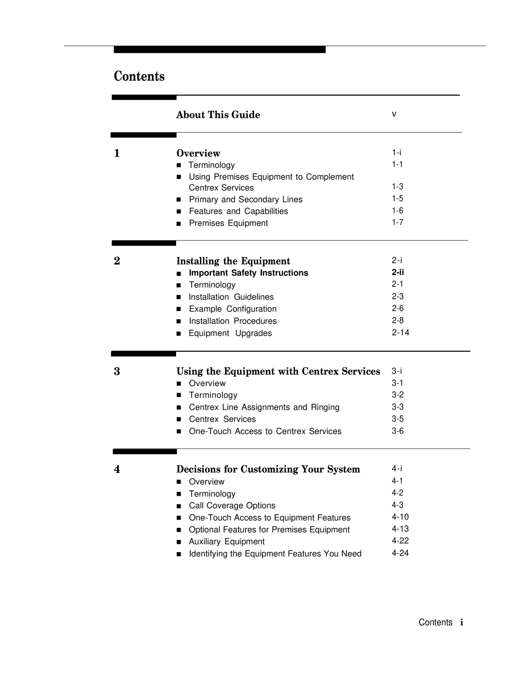 AT&T II manual Contents 