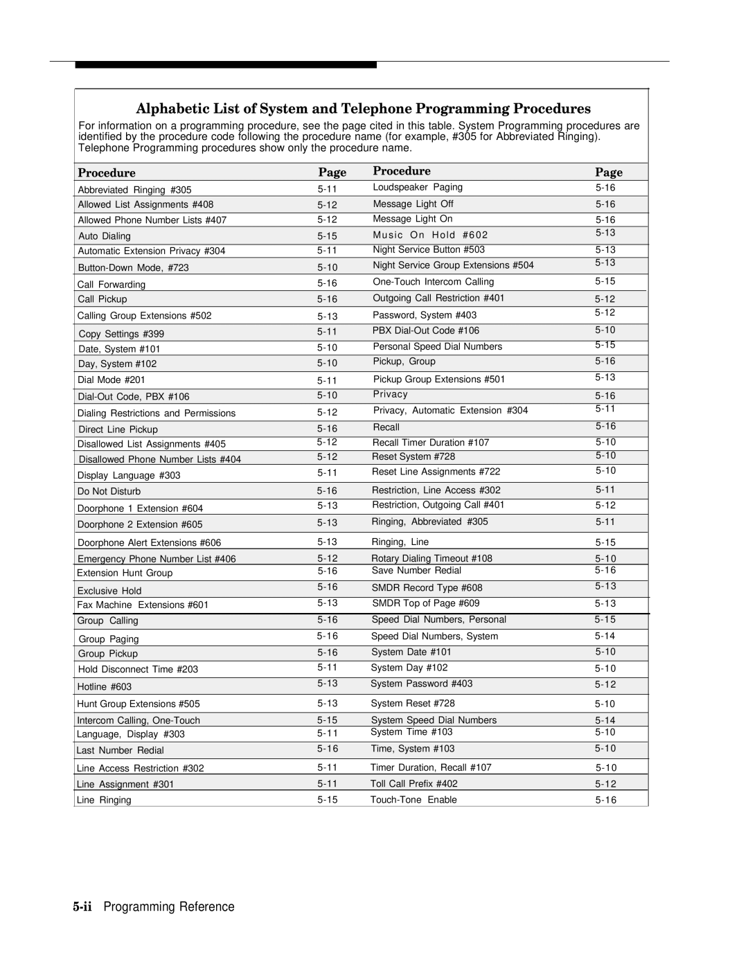 AT&T II manual IiProgramming Reference, Procedure 