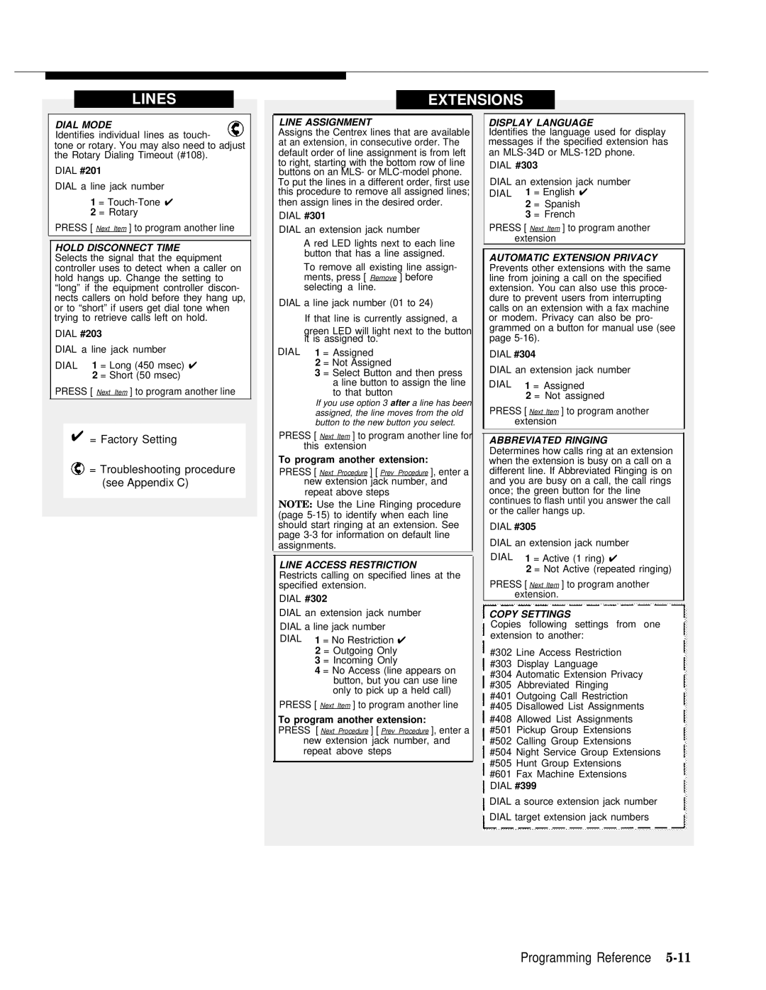 AT&T II manual Lines Extensions 