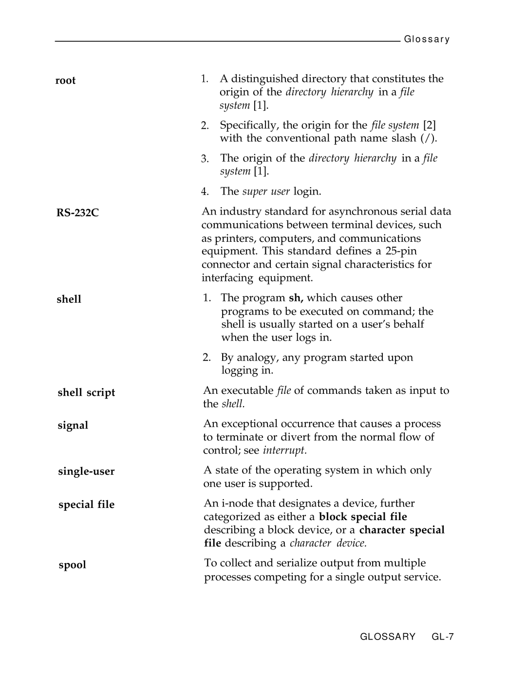 AT&T IPC-1600 manual Glossary GL-7 