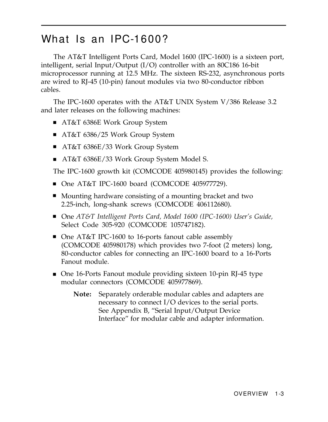 AT&T manual What Is an IPC-1600? 