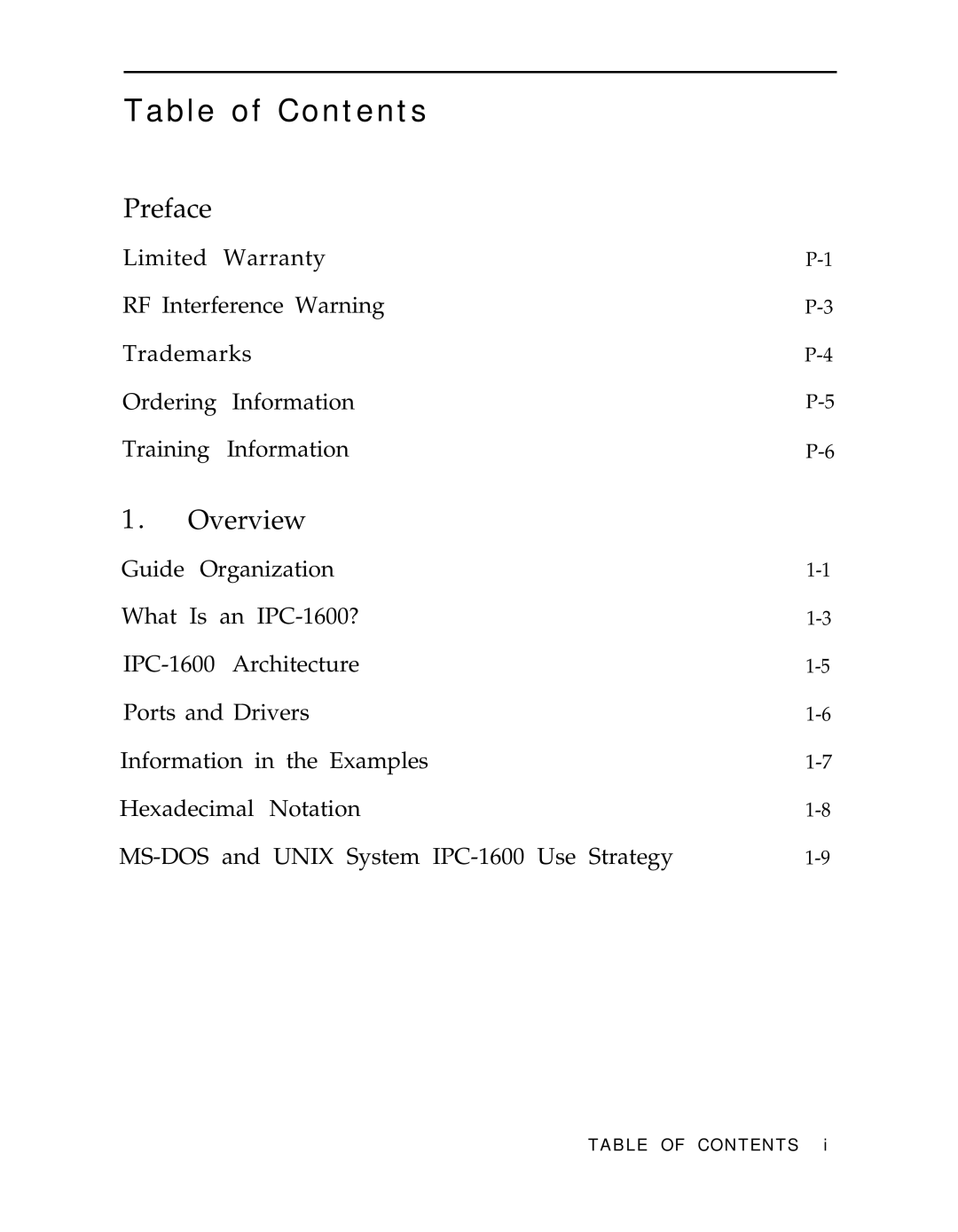 AT&T IPC-1600 manual Table of Contents 