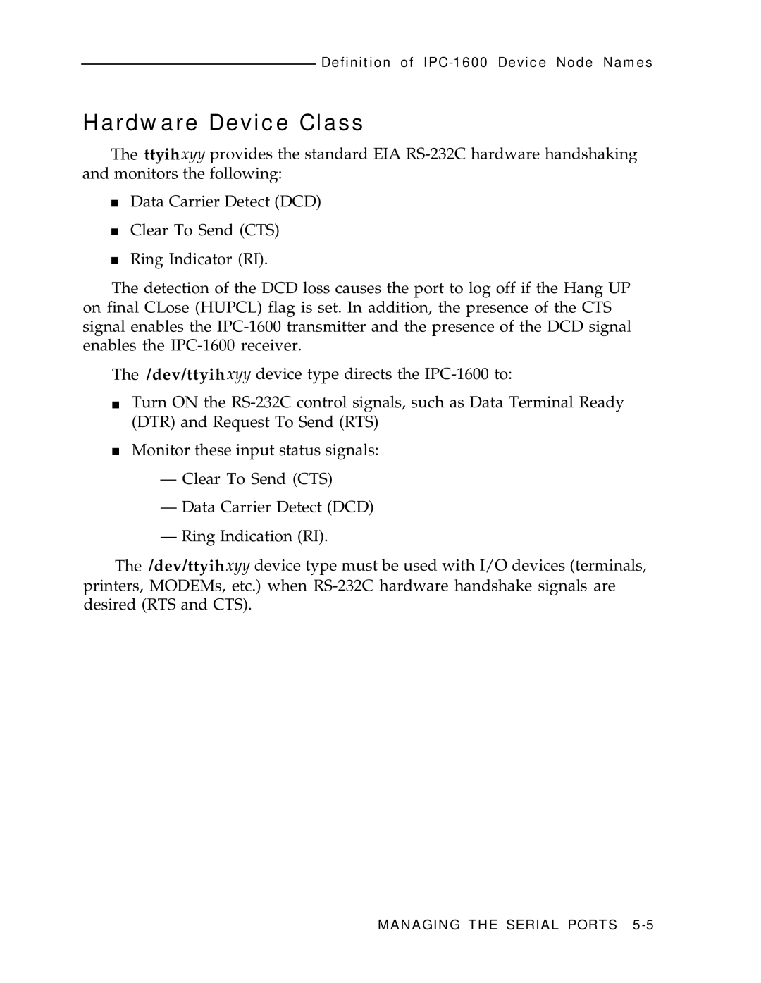 AT&T IPC-1600 manual Hardware Device Class 