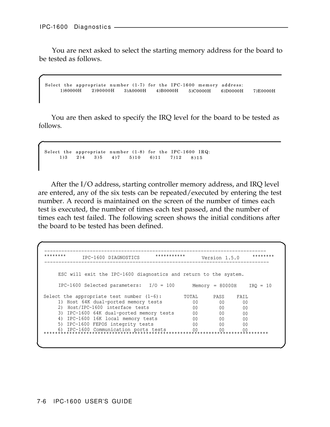 AT&T IPC-1600 manual Total Pass 