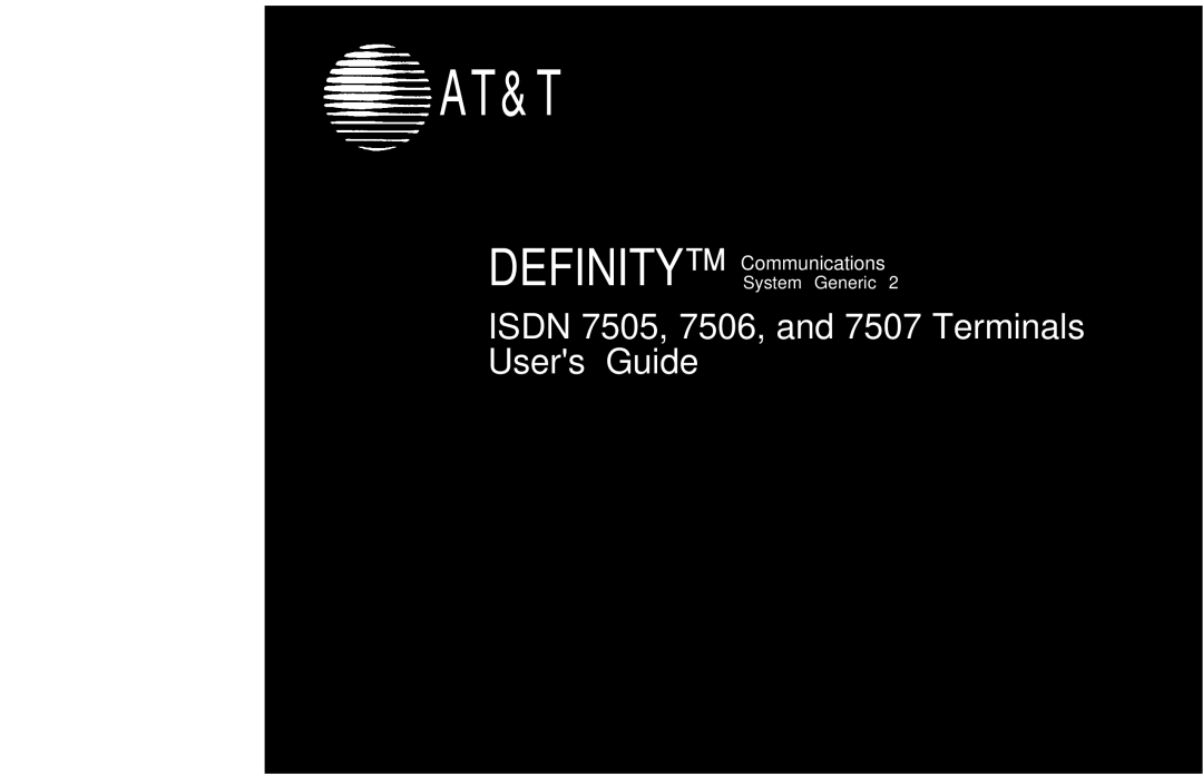 AT&T ISDN 7505, ISDN 7507, ISDN 7506 manual At&T 