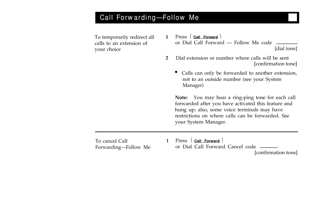 AT&T ISDN 7505, ISDN 7507, ISDN 7506 manual Call Forwarding-Follow Me 