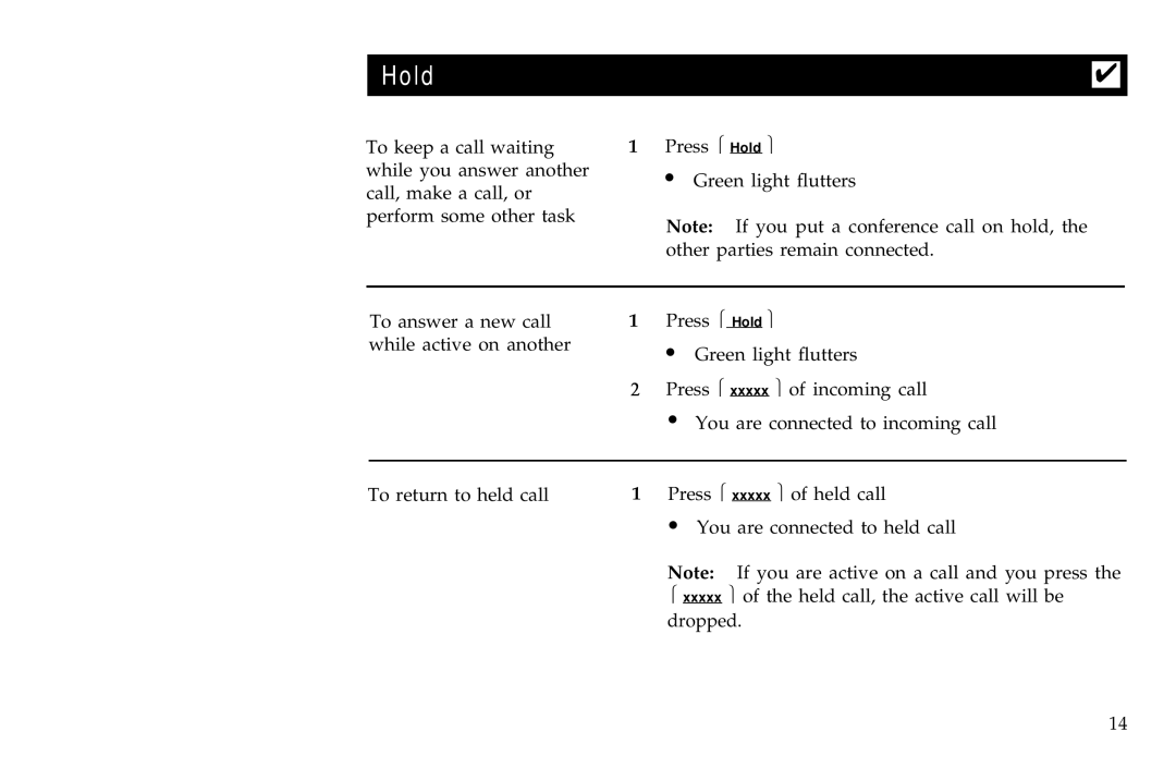 AT&T ISDN 7506, ISDN 7507, ISDN 7505 manual Hold 