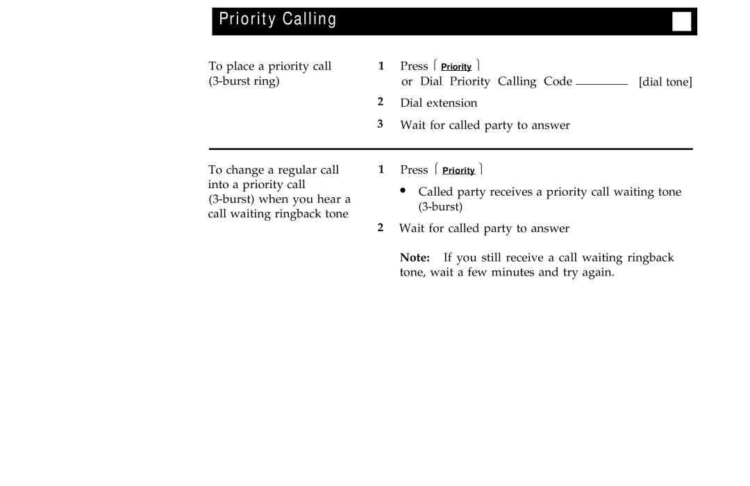 AT&T ISDN 7507, ISDN 7505, ISDN 7506 manual Priority Calling 