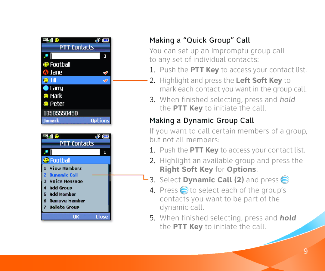 AT&T L G C U 5 1 5 user manual Making a Quick Group Call 