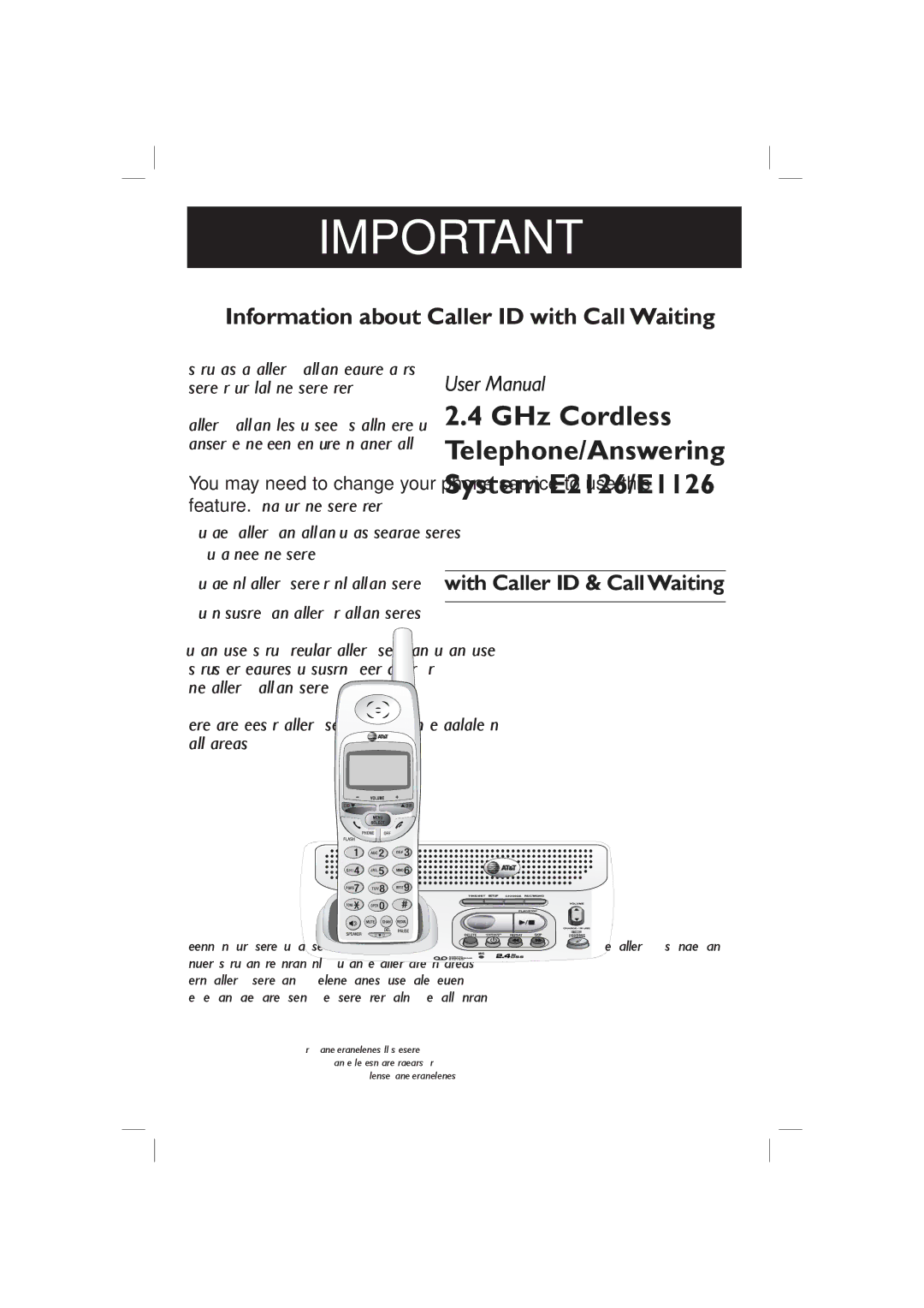 AT&T ME1126 user manual Information about Caller ID with Call Waiting 