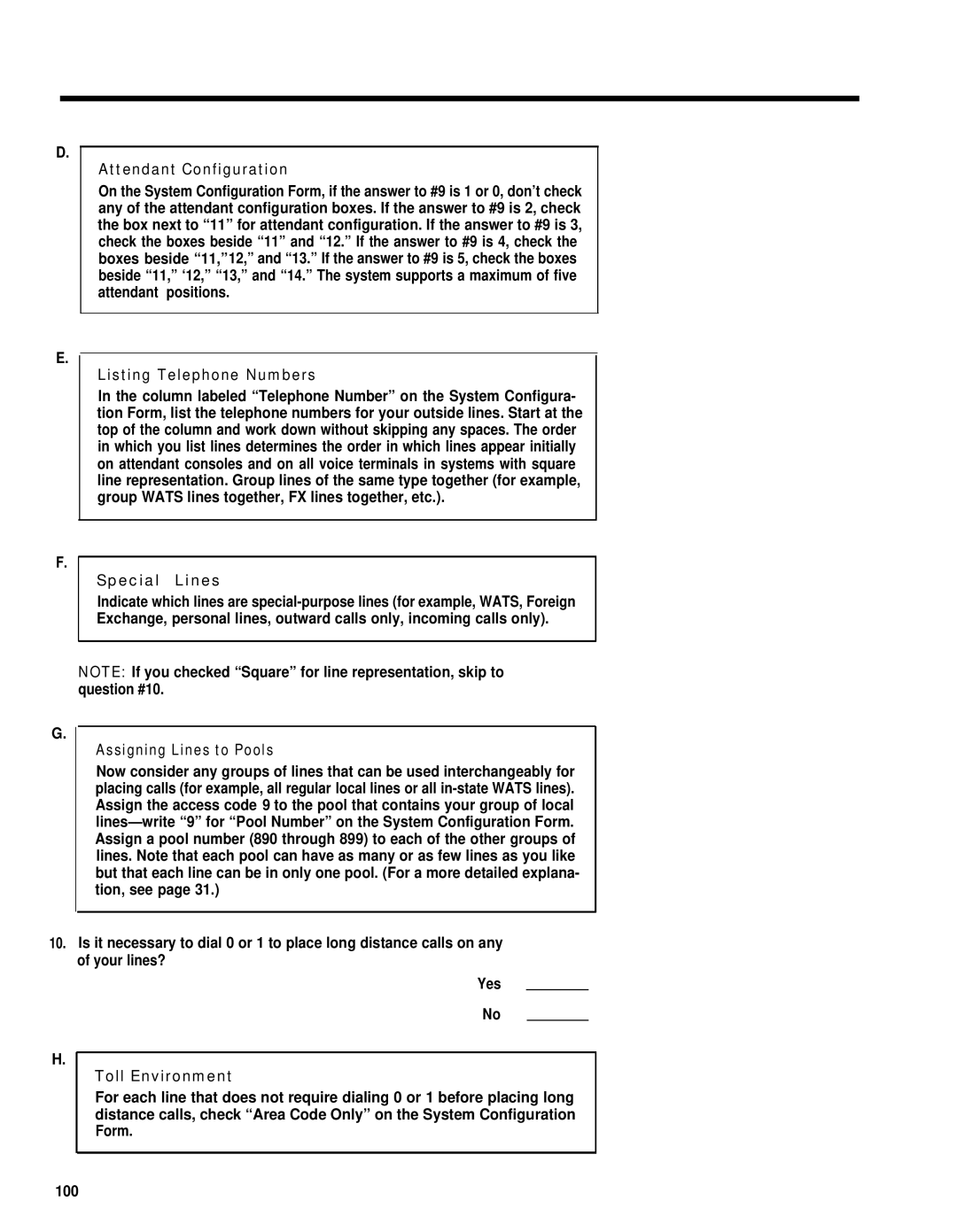 AT&T merlin legend manual Attendant Configuration, Listing Telephone Numbers, Special Lines, Assigning Lines to Pools 