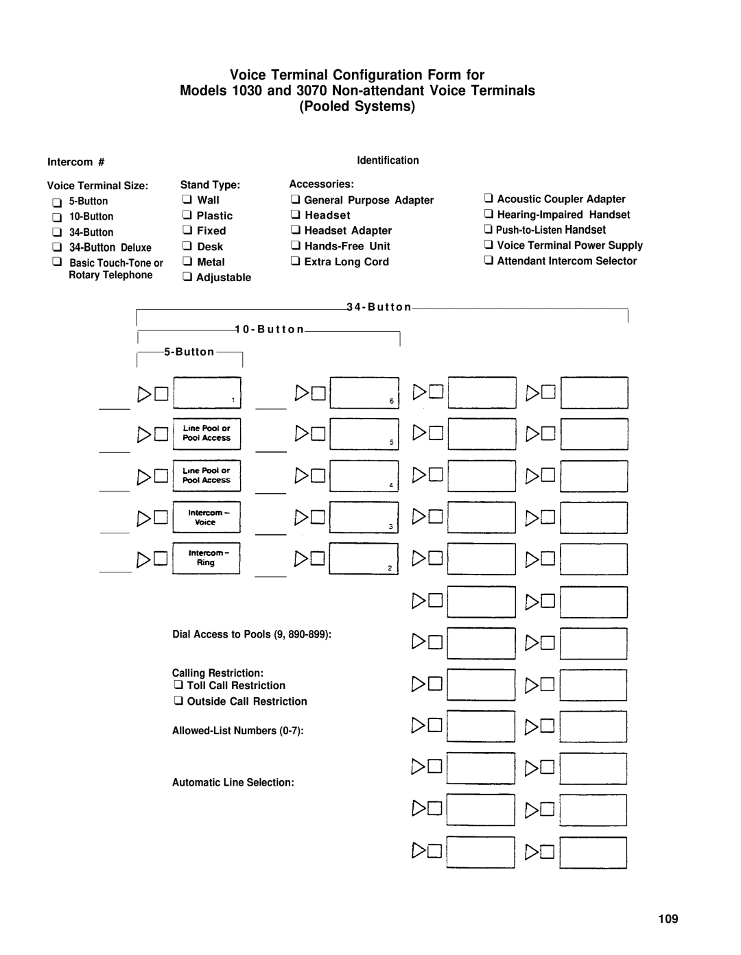 AT&T merlin legend manual Button Deluxe, 109 