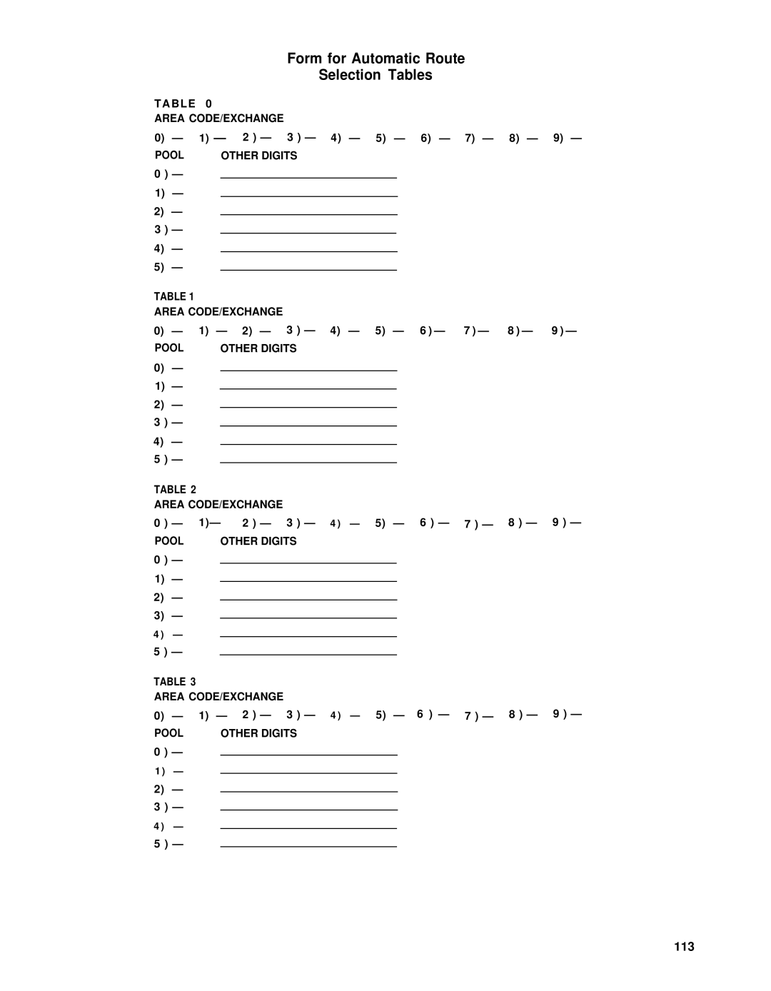 AT&T merlin legend manual Selection Tables, 113 