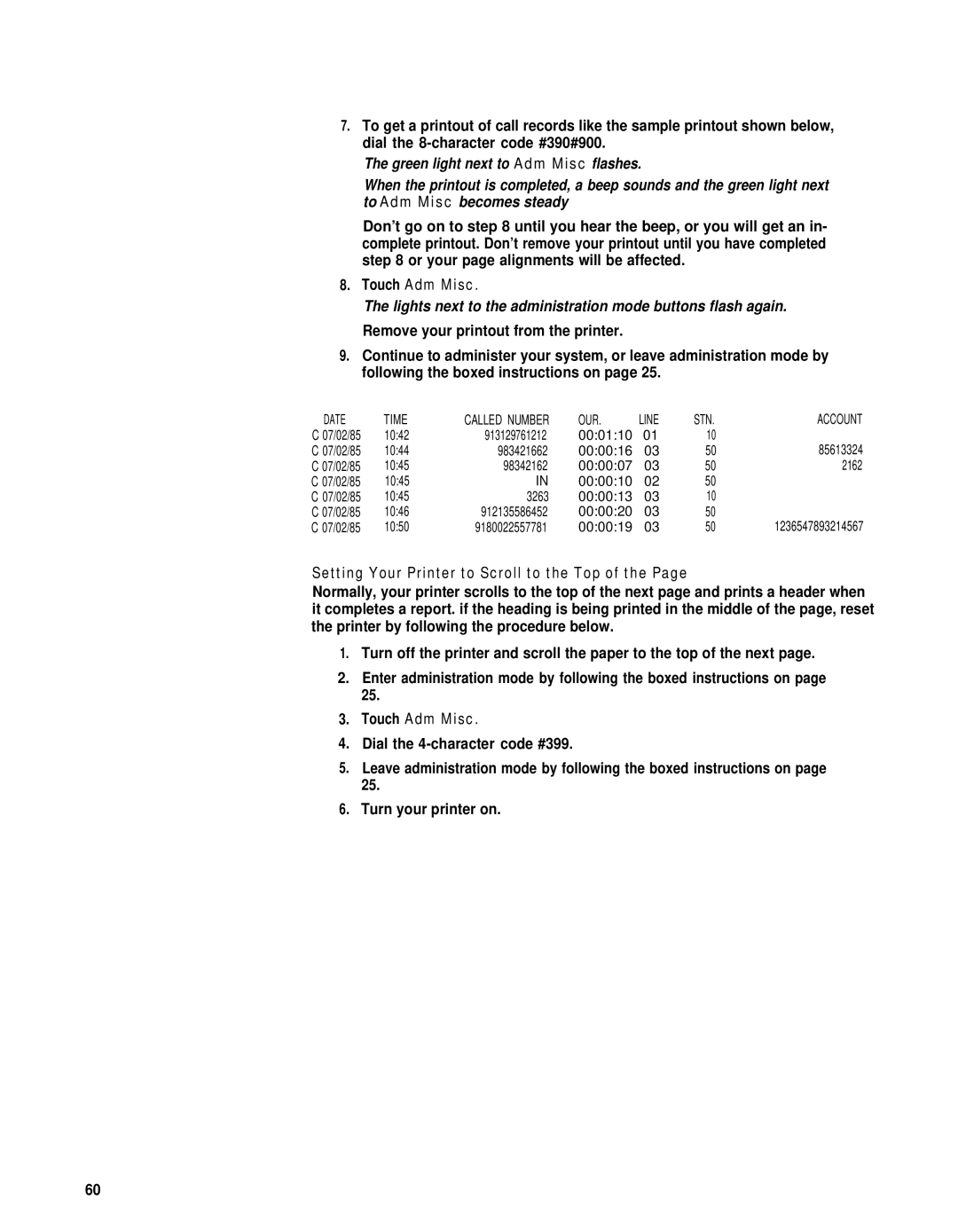 AT&T merlin legend manual Time 