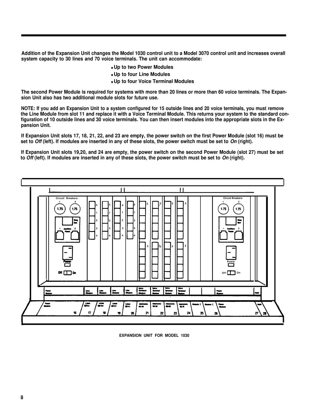 AT&T merlin legend manual Expansion Unit for Model 