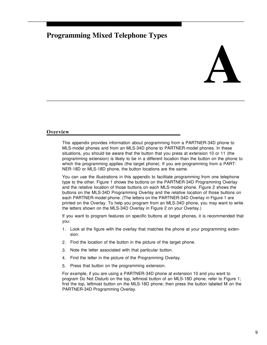 AT&T MG9150J manual Programming Mixed Telephone Types 