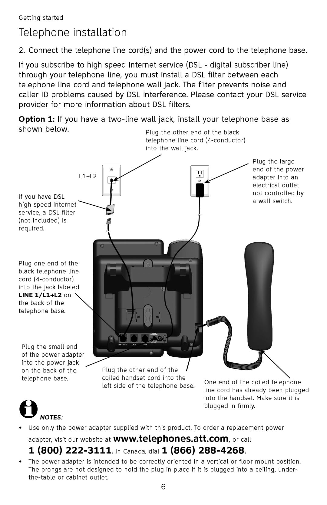 AT&T ML17959, ML17939 user manual 800 222-3111.In Canada, dial 1 866 