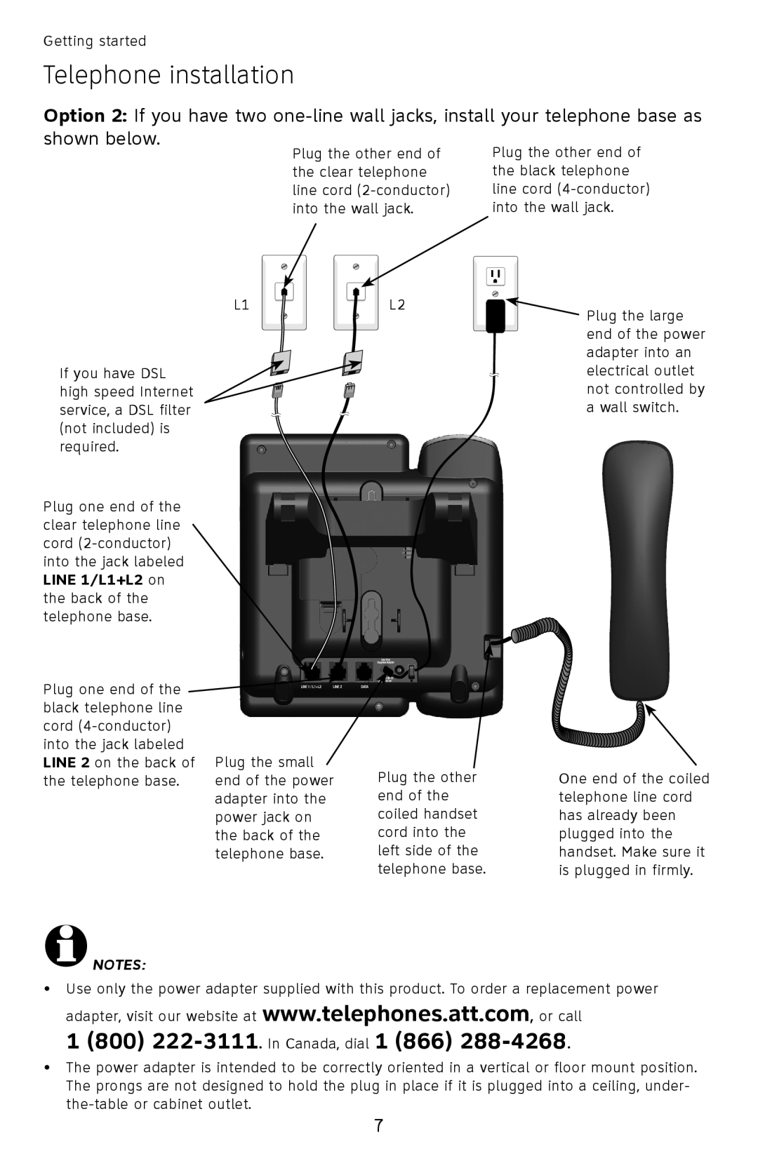 AT&T ML17939, ML17959 user manual Telephone installation 