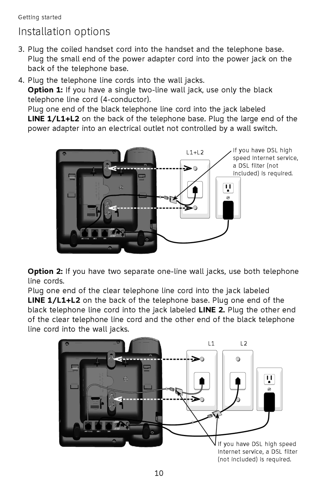 AT&T ML17959, ML17939 user manual L1+L2 If you have DSL high 