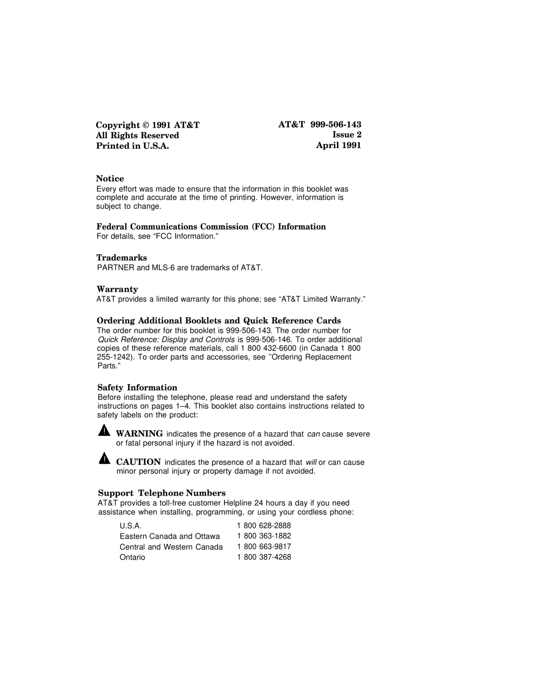 AT&T MLC-6 manual Federal Communications Commission FCC Information 