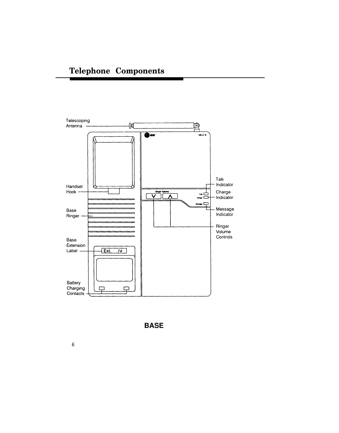 AT&T MLC-6 manual Telephone Components 