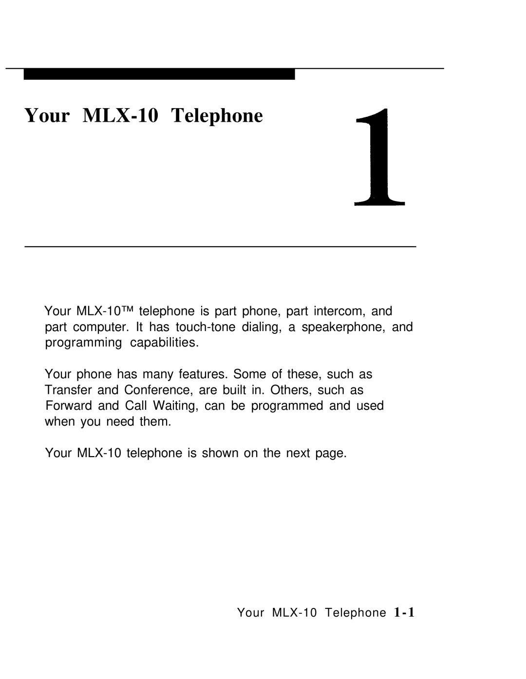 AT&T manual Your MLX-10 Telephone 